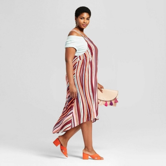 Ava & Viv Striped High-Low Tie Back Sundress New - Picture 2 of 3